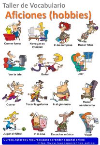 Hobbies in Spanish, list of vocabulary